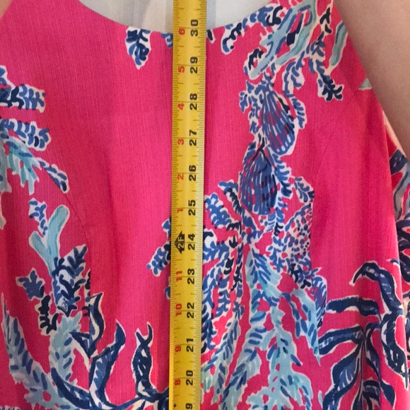 Lily Pulitzer Coral Pink/Blue Shift Dress Size 4 - Picture 8 of 8